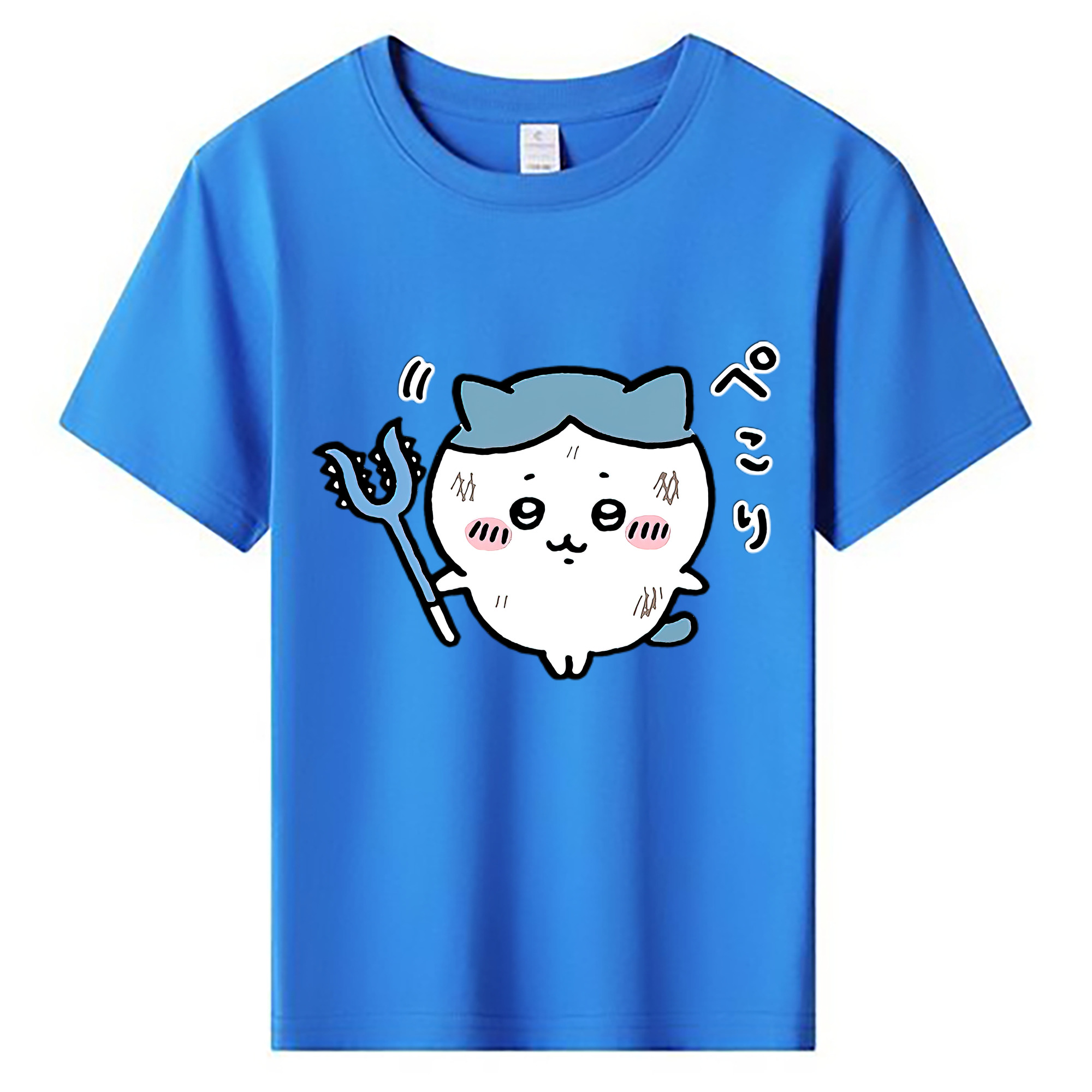 （画像用） ちいかわ ハチワレ Chii-kawa hachiware 綿100％キッズTシャツ（フロントプリント）